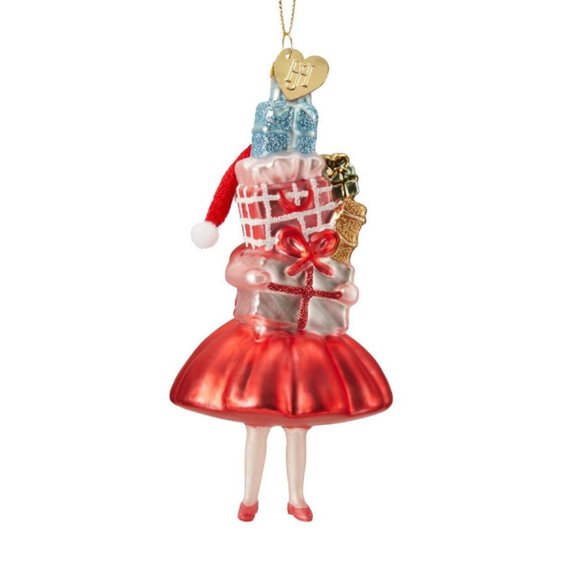 Jillian Harris X CANVAS Girl with Christmas Presetns Glass Ornament NEW - Picture 12 of 12